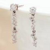 【送料無料・鑑別書付】零れ落ちるようなダイヤの連なりに思わずため息…K18ホワイトゴールドダイヤモンドピアス