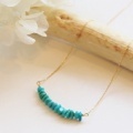 【送料無料】 K18 Riffle turquoise bar necklace (リフィルターコイズバーネックレス）