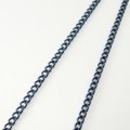 【送料無料】 純チタンネックレスチェーン　キヘイ(喜平)・ブルー　3.5mm幅/50cm D50BF