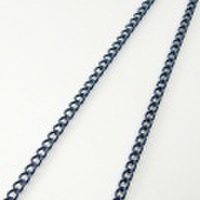 【送料無料】 純チタンネックレスチェーン　キヘイ(喜平)・ブルー　3.5mm幅/50cm D50BF