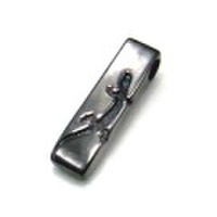 【送料無料】 純チタンペンダントトップ　ヤモリ・グレー　T75G