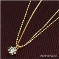 【送料無料】K10イエローゴールド0.1ctダイヤモンドネックレス