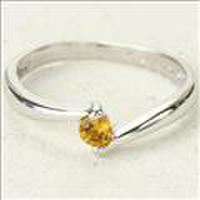 【送料無料】plus-プリュス-K18ホワイトゴールドシトリントパーズloveリング