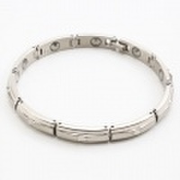 【送料無料】【日本製】男女兼用 ゲルマニウム入 純チタン/TITANIUM おしゃれカット ブレスレット 約20cm 3646-PW17