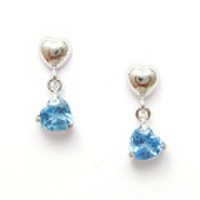 【即日発送可！とても発色が良いキレイなブルー！】 K14ホワイトゴールド ブルートパーズピアス PEWG109