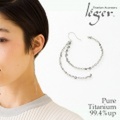 【片耳用】純チタンピアス(フック)Aチェーン２連 PF01