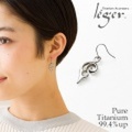 【片耳用】純チタンピアス(フック)ツインハート:R PF49