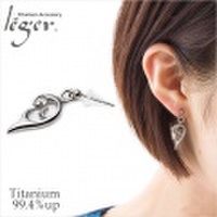 【片耳用】純チタンピアス(ポスト)ツインハート:L PP50