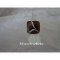 とんぼ玉ガラス、ガンメタ抹茶に練金、白ラインのリング