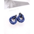 べっ甲ミニリングボリュームピアス(Navy)