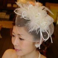 まるでブライダルハットのように華やか 髪飾りヘアアクセサリー B-188