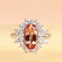 インペリアルトパーズ 2.827ct リング・指輪 11号 Pt900プラチナ 中央宝石鑑別書 【中古】 (255623)