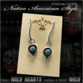 クリックポストのみ送料無料！ピアス　ターコイズ　シルバー925　ネイティヴ系　インディアンスタイル Turquoise Sterling Silver Pierced Earrings Native American style WILD HEARTS Leather&Silver (ID se3232)