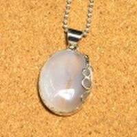 シルバー925 カルセドニー ハンドメイドペンダントトップ ST-344