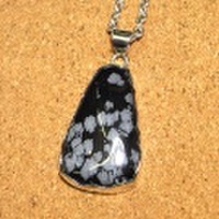 シルバー925 スノーフレークオブシディアン ハンドメイドペンダントトップ ST-283