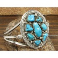 シルバー925 ターコイズハンドメイドバングル SBG-002