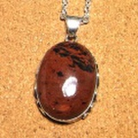 シルバー925 マホガニーオブシディアン ハンドメイドペンダントトップ ST-295