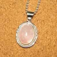 シルバー925 ローズクォーツ ハンドメイドペンダントトップ ST-183