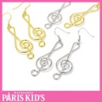 シンプル メタル ライン ト音記号 ピアス colpo