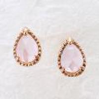 ジェムケリー☆愛の石ローズクォーツ☆ローズクォーツピアス