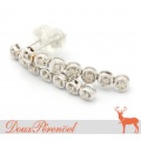 ダイヤモンド デザインピアス K18WG D:0.10 D:0.10 【18金ホワイトゴールド】【レディース】【女性】【Diamond】