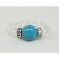 トルコ石＆水晶　デザイン　リング