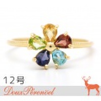 ドレスアドレス(dress a dress) マルチカラーリング K18YG 12号 [18金イエローゴールド 指輪 花 フラワー]
