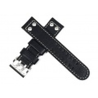 ハミルトン純正ベルト22mm/カーキオフィサーオート用ブラックカーフベルトH600706100