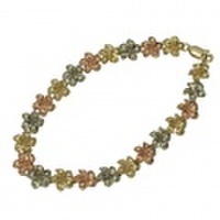 ハワイアンジュエリー / 14K3カラーゴールドプルメリアブレスレット