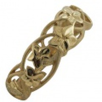 ハワイアンジュエリー 14kゴールド プルメリアウェーブデザイン透かしリング