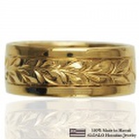 ハワイアンジュエリー オーダーメイド お手軽な1.0mm厚 幅8mm 14金 イエローゴールド スペシャルプレーンフラットリング