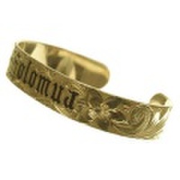 ハワイアンジュエリー 本格オーダーメイドゴールドバングル フラット 重厚な1.75mm厚 15mm　選べるデザインやゴールドカラー