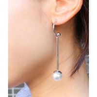 パールフープペンデュラムピアス/2カラー