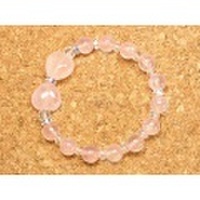 パワーストーンブレスレット「ハートリボンのローズクォーツ」200151