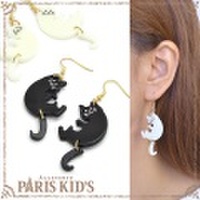 ピアス ねこ 猫 ネコ キャット にゃんこ しっぽ 揺れる スウィング ユニーク 個性的 かわいい 黒猫 白猫 colpo ymgir