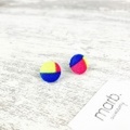 ピアス　レディース　スタッド　チタンポスト　『3colorくるみボタンピアス』marb.