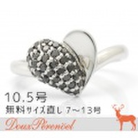 ブラックダイヤ ハート デザイン リング 10.5号 K18WG D:0.34 指輪【18金ホワイトゴールド】【ダイヤモンド】【Diamond】【かわいい】【レディース】【女性】