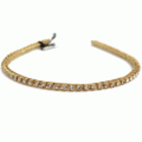 ブランド-HEADDRESS NYヘアアクセサリー◆ラインストンスキニーカチューシャ◆Aゴールド