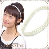 ヘアバンド ヘッドバンド パール 編み込み ゴム ヘアアクセサリー ヘアアクセ josim