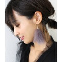 ボリュームリアルファーピアス/5カラー