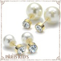 ポイントストーン ＆ パール のバック ピアス パリスキッズ本店 原宿 pariskid’s 公式 通販 安い josim