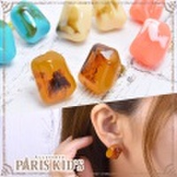 マーブル フェイク ストーン ピアス hrtrd colpo