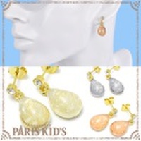 ミルキー ティアドロップ ストーン ピアス josim