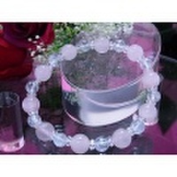 ローズクオーツ＆アクアマリンデザインブレス