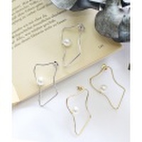 ワインディングパールピアス /2カラー
