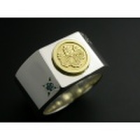 家紋リング・冴・ゴールドエンブレム・松コース