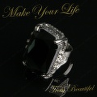 指輪 カットデザイン ブラック acrgstn02【コスプレ衣装雑貨】