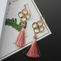 七宝模様 タッセル ピアス 幾何学模様 イヤリング タッセルピアス フリンジ レディース 上品 セミフォーマル カジュアル パーティー お仕事 780301