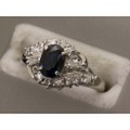 新着【PT900プラチナ】指輪　リング　サファイア0.97ｃｔ　ダイヤモンド0.21ｃｔ　9.5号　6.2ｇ　レディース　03939-0