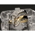新着値下げ【K18YG/PT900 イエローゴールド/プラチナ】指輪 リング ダイヤモンド0.32ct ダイヤモンド0.22ct 11号 5.3g レディース 4413-0